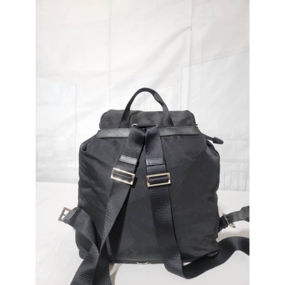 Authentic Prada Tessuto Nylon Double Pocket Backpack Black main image 13